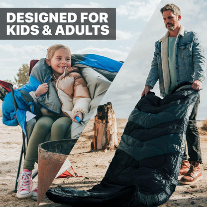 MalloMe Schlafsack Deckenschlafsack für Erwachsene und Kinder, schwarz