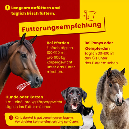 Scheidler horse-direkt Leinöl für Pferde, Hunde & Katzen 2x 5 Liter