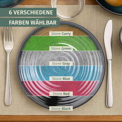 Moritz Campinggeschirr-Set aus Melamin, 12-teilig, Stone Grey