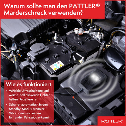 PATTLER Marderschreck Auto mit Blitzlicht, Ultraschall, 2 Stück