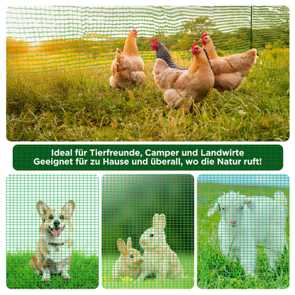 Signstek Mobiler Steckzaun für Garten & Tiere – 90cm, 25m, 15 Pfähle