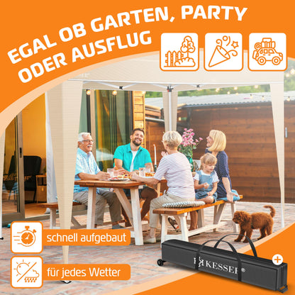 KESSER Pop-Up Faltpavillon 3x3m Gartenpavillon – Beige