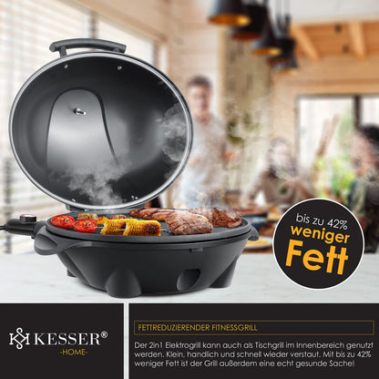 KESSER Elektrogrill 2in1 Tischgrill & Standgrill mit Deckel 2400 W