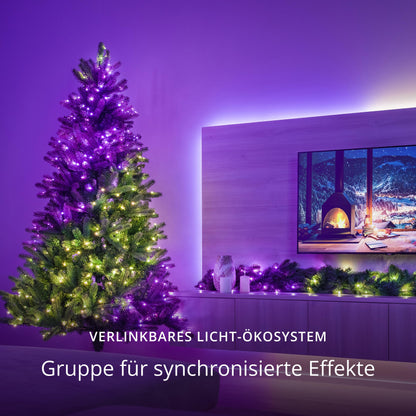 Twinkly Strings LED Lichterkette 600 RGB+W Schwarz - Innen/Aussen