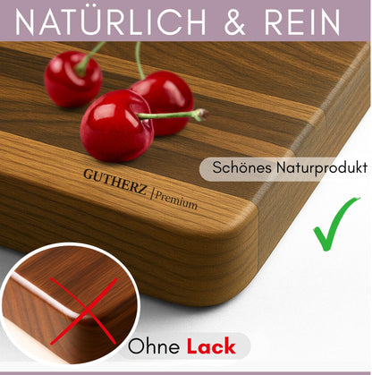 Gutherz® Schneidebrett Nussbaumholz XXL - 60x40x3 cm