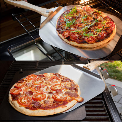 Chef Pomodoro Pizzaschieber Aluminium mit klappbarem Holzgriff, 66 cm