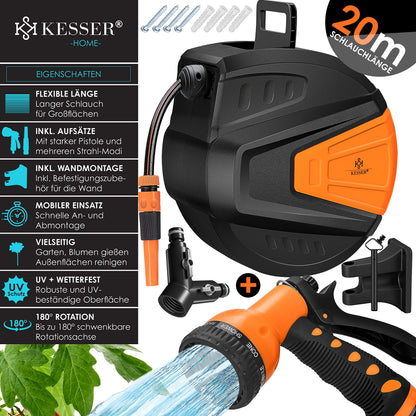 KESSER Gartenschlauch-Schlauchtrommel Automatik 20+2m Orange