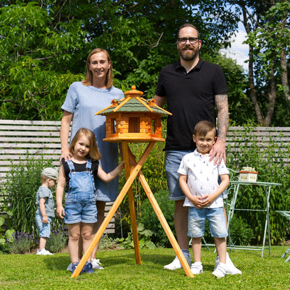 Deko-Shop-Hannusch Vogelhaus Futtersilo - XXL mit Ständer, Rot