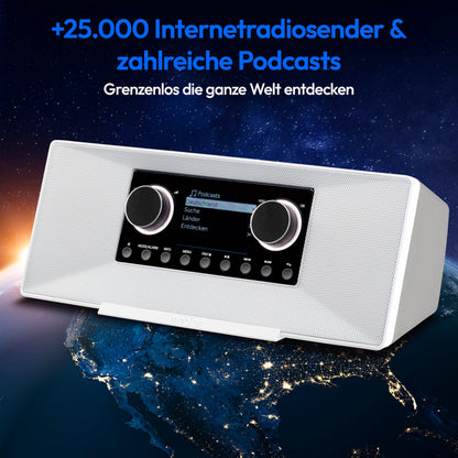 MEDION P85333 Internetradio mit WLAN und DAB+ – Weiss