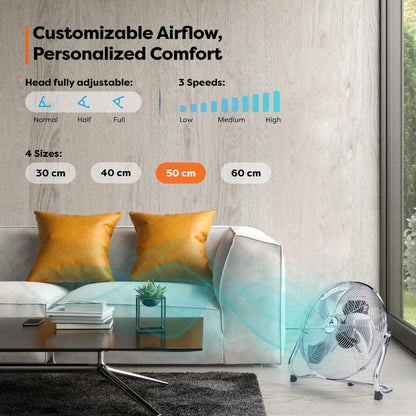 TRESKO AERSON Bodenventilator 50cm – Robuste Windmaschine