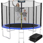 Kinetic Sports Salto Plus Trampolin Outdoor Ø 183 cm mit Netz, Blau inklusive Einstiegsleiter und Randpolster