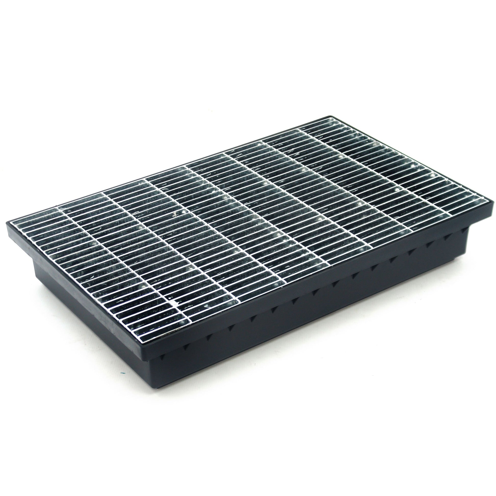 Bielbet Schuhabstreifer Set mit Maschenrost, verzinkt, 58,5 x 36,5 cm und begehbarer Bodenwanne