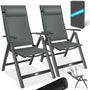 KESSER® 2er Set Gartenstuhl Hochlehner Klappstuhl Alu Anthrazit