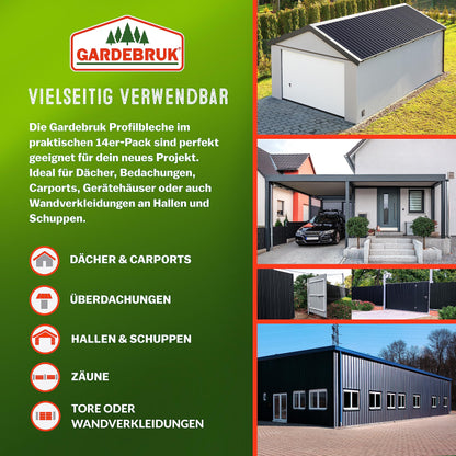 GARDEBRUK Trapezblech 7m² Dachblech Anthrazit – Verzinkt