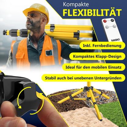 MASKO LED Baustrahler 2x50W mit Stativ und Fernbedienung IP65