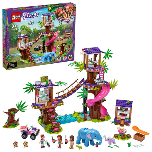 LEGO Friends Tierrettungsstation Dschungel - Set 41424. Bunte Dschungel-Tierrettungsstation mit mehreren Ebenen. Dient der simulierten Versorgung und Pflege verletzter Dschungeltiere.
