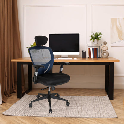 hjh OFFICE Venus Base Profi Bürostuhl Stoff/Netz Blau 657110
