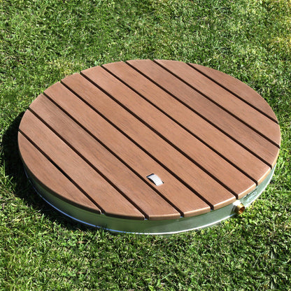 @tec Bodendusche WPC Holzoptik Rund 70cm Garten