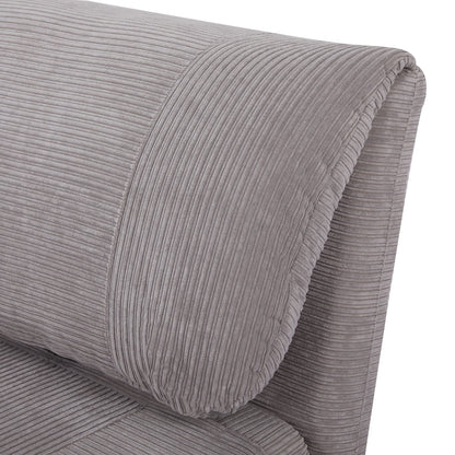 HOMCOM 2-in-1 Schlafsofa Gästebett - Cord-Optik Hellgrau