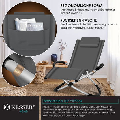 KESSER® Relaxliege Garten Schwungliege klappbar Anthrazit