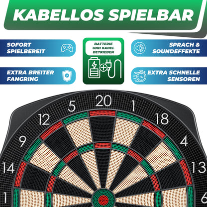 KESSER Elektronische Dartscheibe Profi Set - 1-8 Spieler