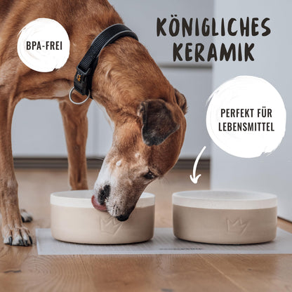 Rudelkönig Hundenapf aus Keramik, 2er Set à 900 ml, rutschfest