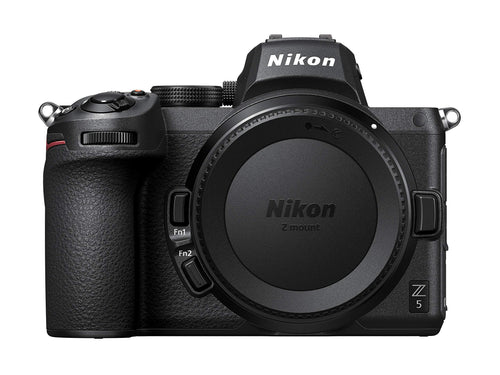 Nikon Z 5 Spiegellose Vollformatkamera mit 4K UHD Video. Schwarzes Gehäuse für hochauflösende Fotos und 4K-Videos.