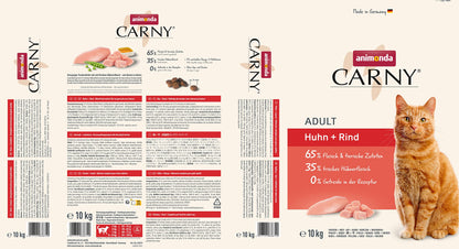 animonda Carny Adult Katzen Trockenfutter – Huhn & Rind 10kg