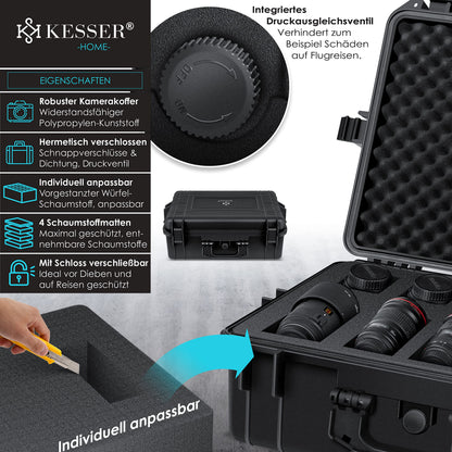 KESSER® Kamerakoffer 35L Universal – Wasserdicht & Staubdicht