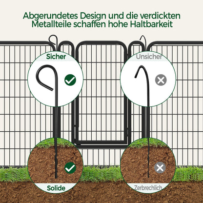 Yaheetech Welpenauslauf 16-teilig, 100 cm hoch, faltbar, mit 2 Türen