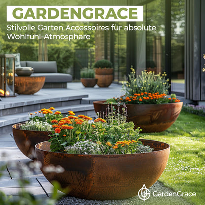 GardenGrace Rasenkante Cortenstahl 5 x 1 m, 1,5 mm – Beeteinfassung