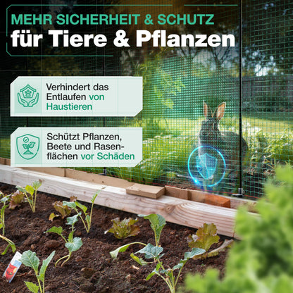 Smabix® Mobiler Zaun zum Einstecken Komplett-Set - 25m x 90cm