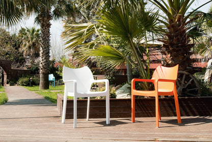 CLP Diva Gartenstuhl 2er-Set mit Armlehnen - Orange
