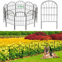 SARSTRY Metall-Gartenzaun Steckzaun Set 10 Paneele 3,3 m 60 cm, gewölbte Elemente aus beschichtetem Metall