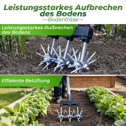 Walensee Gartenkultivator mit Aluminiumklingen und Teleskopgriff