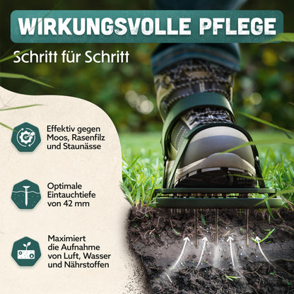 RASENKÖNIG Nagelschuhe Pro – Rasenlüfter Schuhe zur Rasenbelüftung