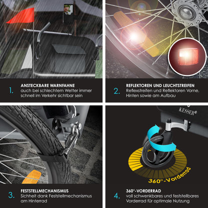 KESSER Sport-RX 2in1 Kinderfahrradanhänger Jogger Buggy 1-2 Kinder