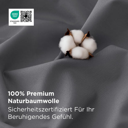 BEDSURE Bettwäsche-Set 135x200 cm Baumwolle 4-teilig Anthrazit