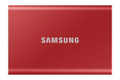 Samsung Portable SSD T7 Externe SSD Festplatte - 2TB Rot. Rotes, kompaktes Solid State Drive für externe Datenspeicherung.