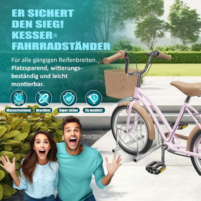 KESSER Fahrradständer für 6 Fahrräder, Boden-/Wandmontage, Silber