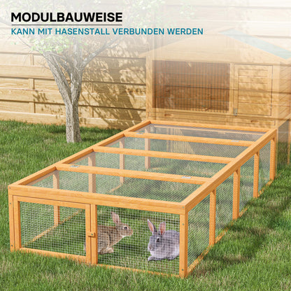Wiltec XXL Freilaufgehege Holz Kaninchen Hasen - 180x90x48cm