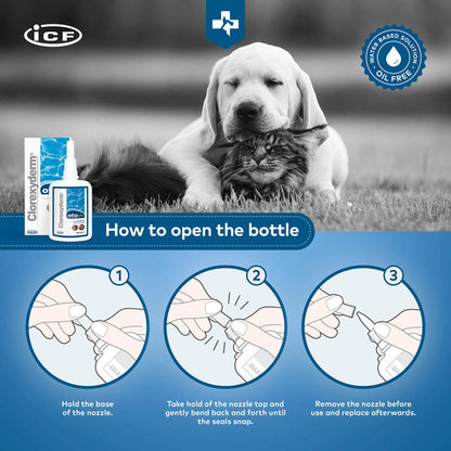 ICF Clorexyderm Oto Piu Ohrreiniger für Hunde und Katzen, 2 x 150 ml