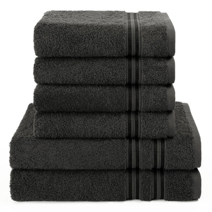 Hammetex Handtuch-Set RN62, 6-teilig, Frottier Baumwolle, Anthrazit