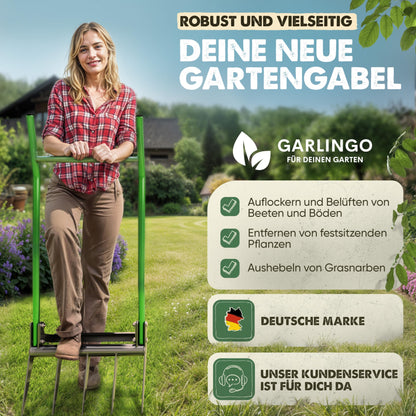 GARLINGO Broadfork Grabegabel – 50cm Breite Trittbügel