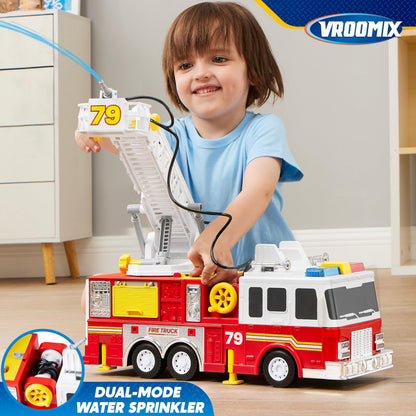 JOYIN Feuerwehrauto-Spielzeug mit 83 cm Leiter, Licht und Sound