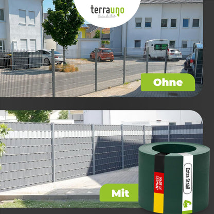 TerraUno Sichtschutzstreifen für Doppelstabmatten, Polypropylen, 26 m