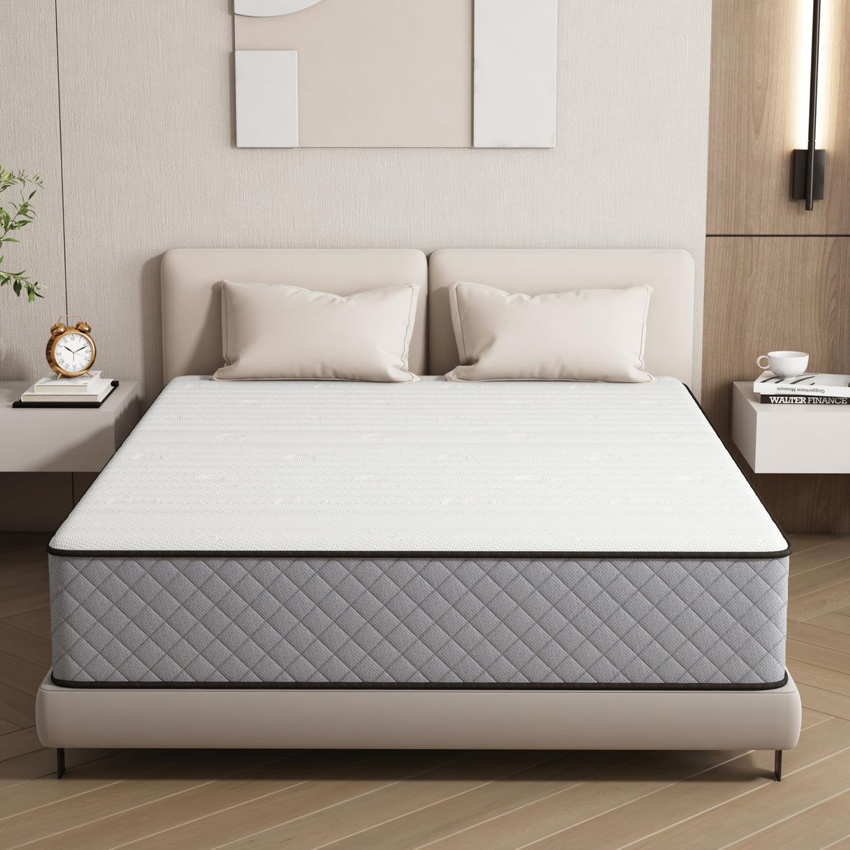 Matoresu Taschenfederkernmatratze 90x200 cm H2/H3 mit Memory Foam, 25 cm hoch, 7-Zonen-System