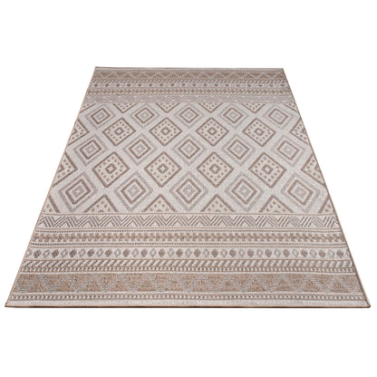 Paco Home Outdoor Teppich Boho Flachgewebe Beige 160x220 cm