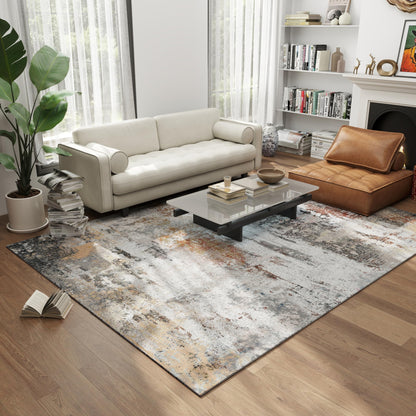 Chicnix Teppich 160x230 Waschbar - Abstrakt Grau Rost Beige