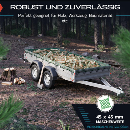 TRIBURG Anhängernetz 3,5x7 m - inkl. 14 Expander Haken
